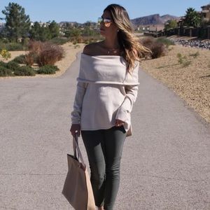 Off the shoulder long sweater
